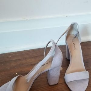 Light (pastel) purple chunky heeled sandal